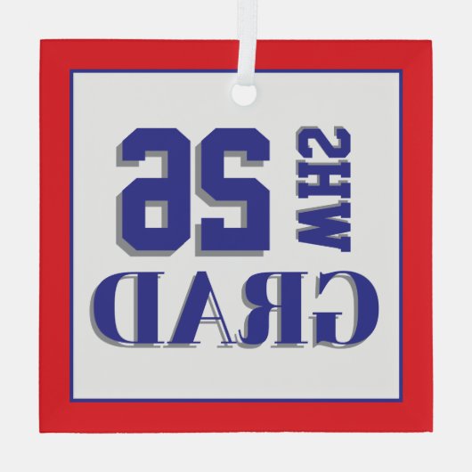 Custom School Grad '26 ガラスオーナメント (裏面)