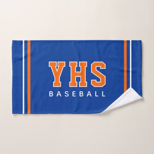 Custom School Initials Baseball Team Sports ハンドタオル (ハンドタオル)