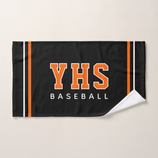 Custom School Initials Baseball Team Sports ハンドタオル (ハンドタオル)