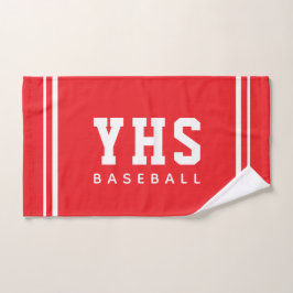 Custom School Initials Baseball Team Sports ハンドタオル