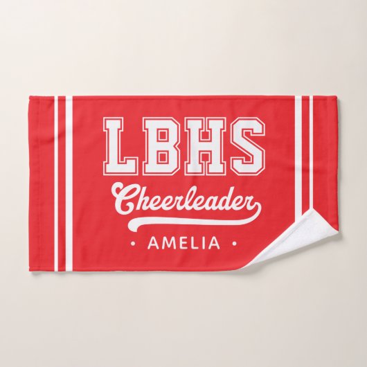 Custom School Initials, Personalized Cheerleader ハンドタオル (ハンドタオル)