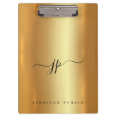 Custom Script Elegant Text Monogram Luxury Gold クリップボード (正面)