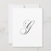 Custom Script Monogram "G" ノートカード (正面)
