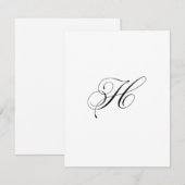 Custom Script Monogram "H" ノートカード (正面/裏面)
