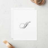 Custom Script Monogram "I" ノートカード (正面/裏面インサイチュ)
