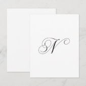 Custom Script Monogram "N" ノートカード (正面/裏面)