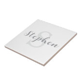 Custom Script Monogram Name Ceramic Tile タイル (側面)
