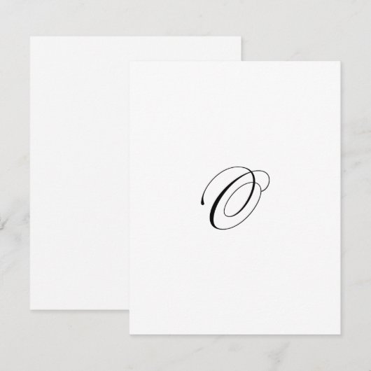 Custom Script Monogram "O" ノートカード (正面/裏面)