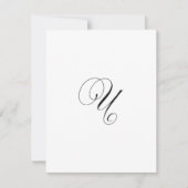 Custom Script Monogram "U" ノートカード (正面)