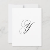 Custom Script Monogram "Y" ノートカード (正面)