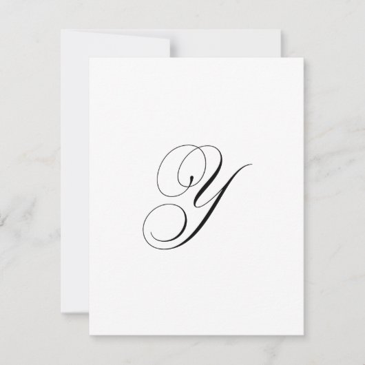 Custom Script Monogram "Y" ノートカード (正面)