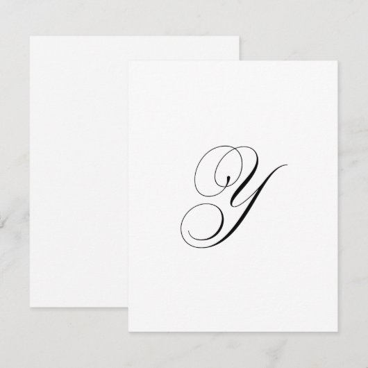 Custom Script Monogram "Y" ノートカード (正面/裏面)