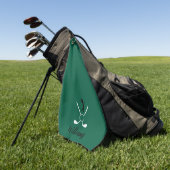 Custom Script Name Golf Clubs Navy Blue Golf ゴルフタオル (グリーン)