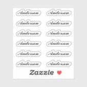 Custom Script Name Stickers One Dozen Per Sheet シール (シート)