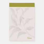 Custom script natural greenery border Watercolor ポストイット (正面)