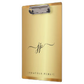 Custom Script Text Monogram Luxury Gold Glamour クリップボード (左)