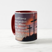 Custom Scripture Faith Coffee Mug Isaiah 26:3 マグカップ (正面左)