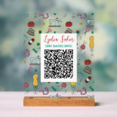 Custom Seamstress Tools QR Code Business Sign アクリルサイン (ニュートラル)