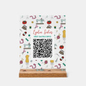 Custom Seamstress Tools QR Code Business Sign アクリルサイン (正面)
