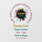 Custom Seamstress Tools QR Code Window Cling ウィンドウサイン (シート)
