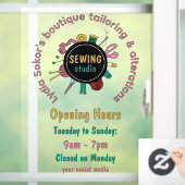 Custom Seamstress Tools QR Code Window Cling ウィンドウサイン (ホーム)