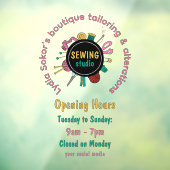 Custom Seamstress Tools QR Code Window Cling ウィンドウサイン (シート3)