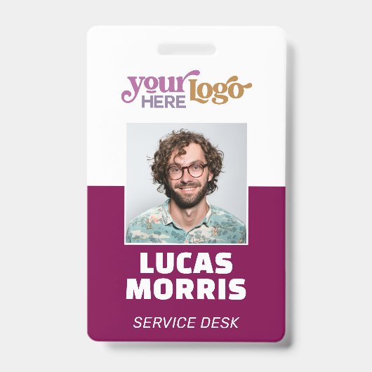 Custom Security Badge Employee/Event ID with Photo バッジ (正面)