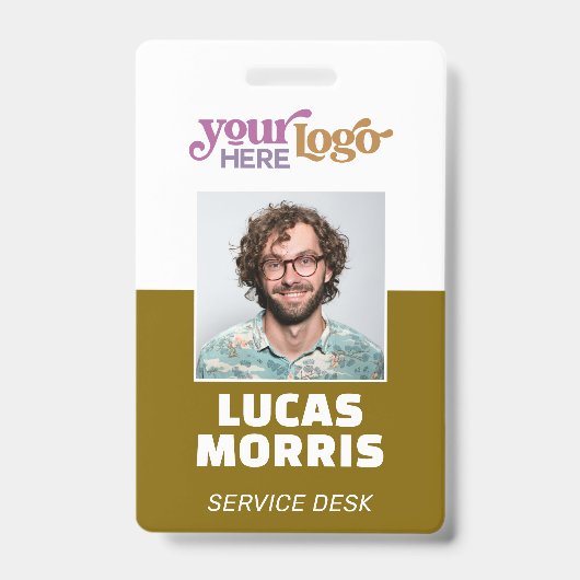 Custom Security Badge Employee/Event ID with Photo バッジ (正面)