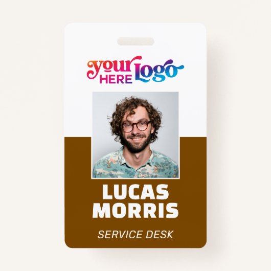Custom Security Badge Employee/Event ID with Photo バッジ (正面)