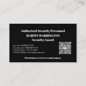 Custom Security Guard ID Photo Black Badge | Profe 名刺 (裏面)