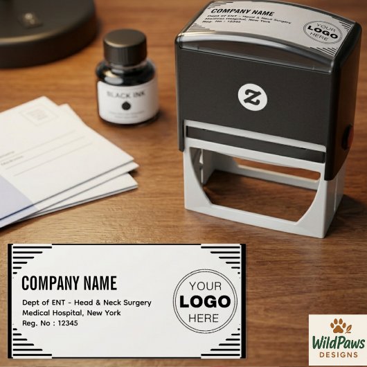Custom Self-Inking Return Address| Business Logo  セルフインキングスタンプ