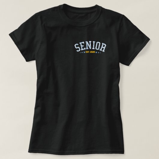 Custom Senior Class Of 2026 Graduation Blue Floral Tシャツ (デザイン正面)