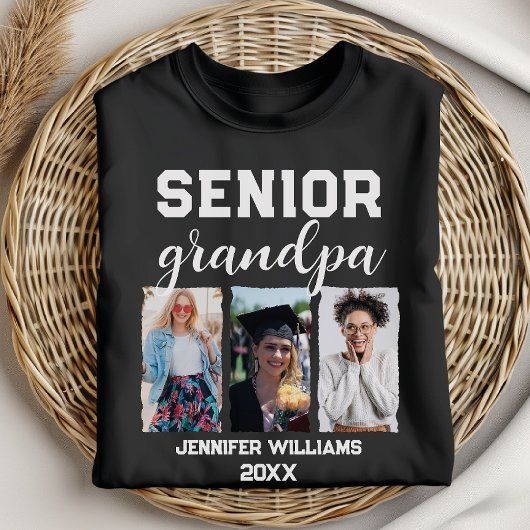 Custom Senior Grandpa Graduation Photo & Name Tシャツ