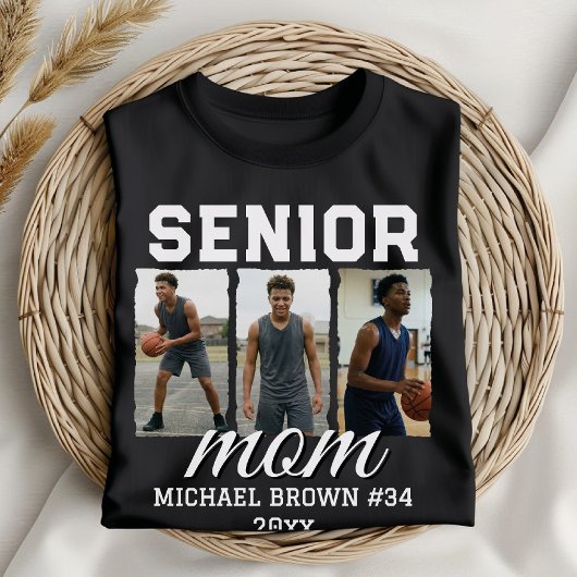 Custom Senior Mom Graduation Photo & Name Tシャツ