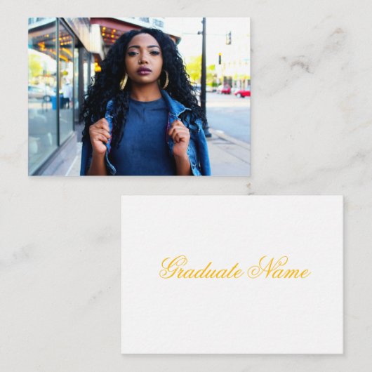 Custom Senior Picture Graduation Invitation Insert エンクロージャーカード (正面/裏面)