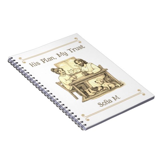 Custom Sepia Jesus Minimalist Prayer Journal ノートブック (右側)