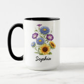 Custom September Birth Flower - Personalized Name マグカップ (左)