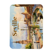 Custom Seville Spain Plaza de Espana Watercolor マグネット (縦)
