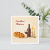Custom Shabbat Shalom Square Card with Family Name シーズンカード (スタンド正面)