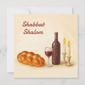 Custom Shabbat Shalom Square Card with Family Name シーズンカード (正面)
