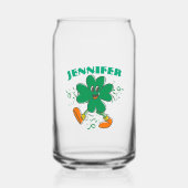 Custom Shamrock, Personalized firstName St Patrick ガラス缶 (正面)