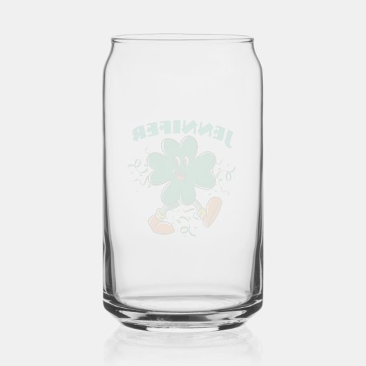 Custom Shamrock, Personalized firstName St Patrick ガラス缶 (裏面)
