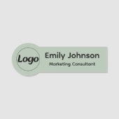 Custom Shaped Employee Pin Name Tag  名札 (正面)