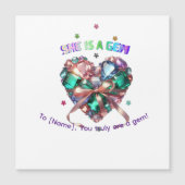 Custom She Is A Gem Heart Gemstone Gift (正面)