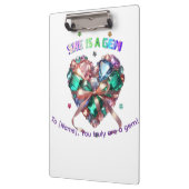 Custom She Is A Gem Heart Gemstone Gift クリップボード (左)