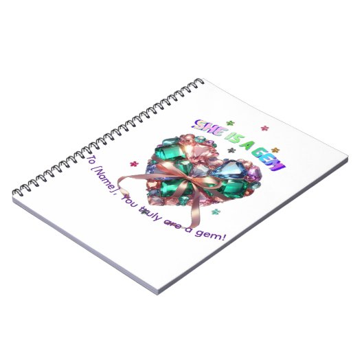 Custom She Is A Gem Heart Gemstone Gift ノートブック (左側)