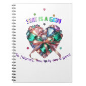 Custom She Is A Gem Heart Gemstone Gift ノートブック (正面)