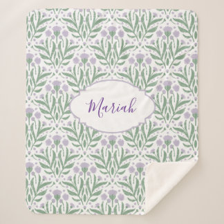 Custom sherpa baby blanket with personalized name. シェルパブランケット