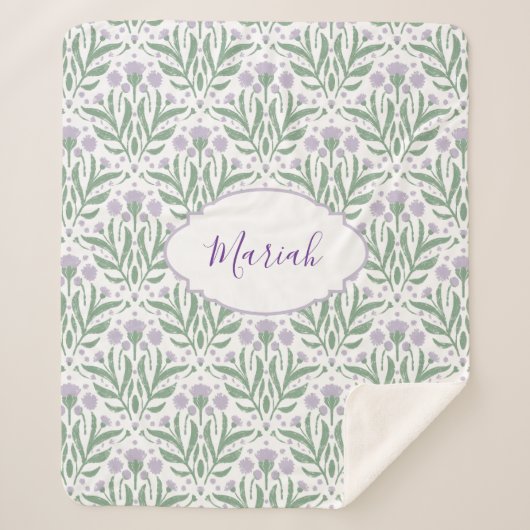 Custom sherpa baby blanket with personalized name. シェルパブランケット (正面)