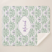 Custom sherpa baby blanket with personalized name. シェルパブランケット (正面(横))